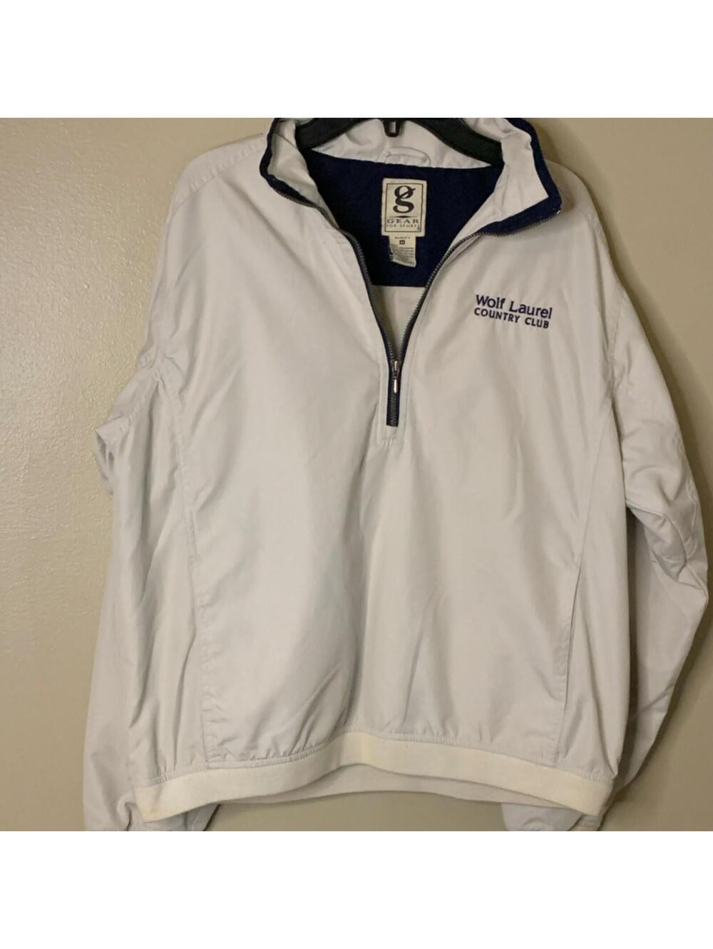 Gear For Sports White 1/2 Zip Embroidered Jacket Wolf Laurel Country Club M